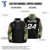 Custom Army Loose Fit Zipper Cardigan Hoodie Sweatshirt